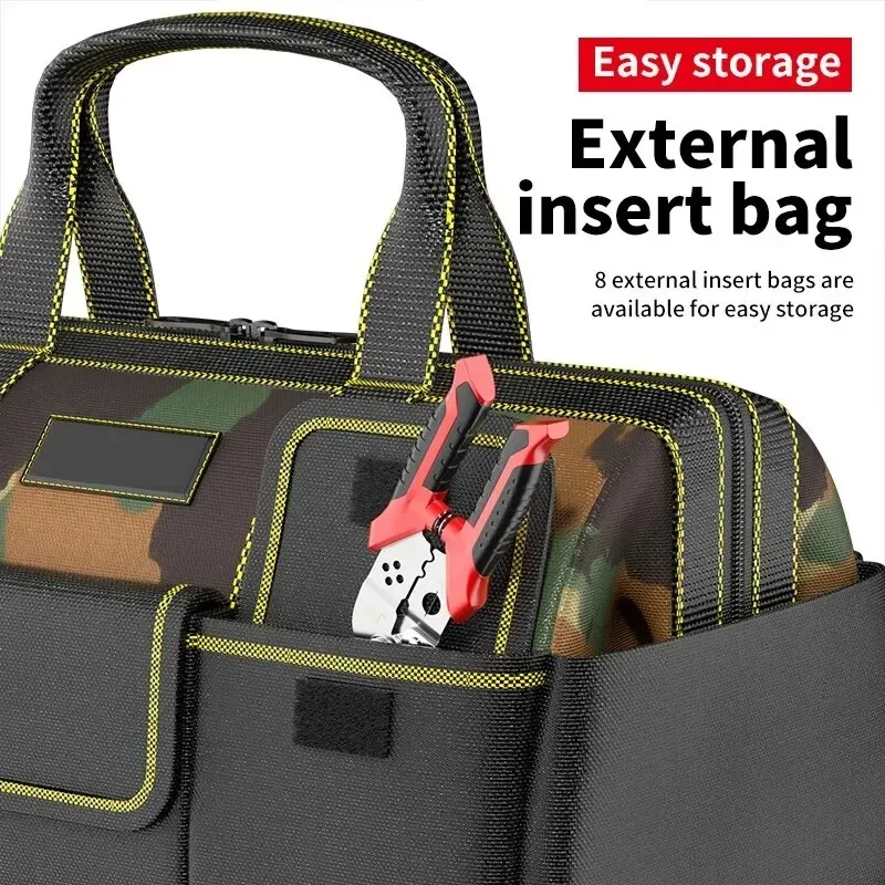 Large Electrician Tool Bag Organizer Heavy Duty Tool Pouch Bag Waterproof Anti-Fall Storage Bag with Multi Pockets Pochete