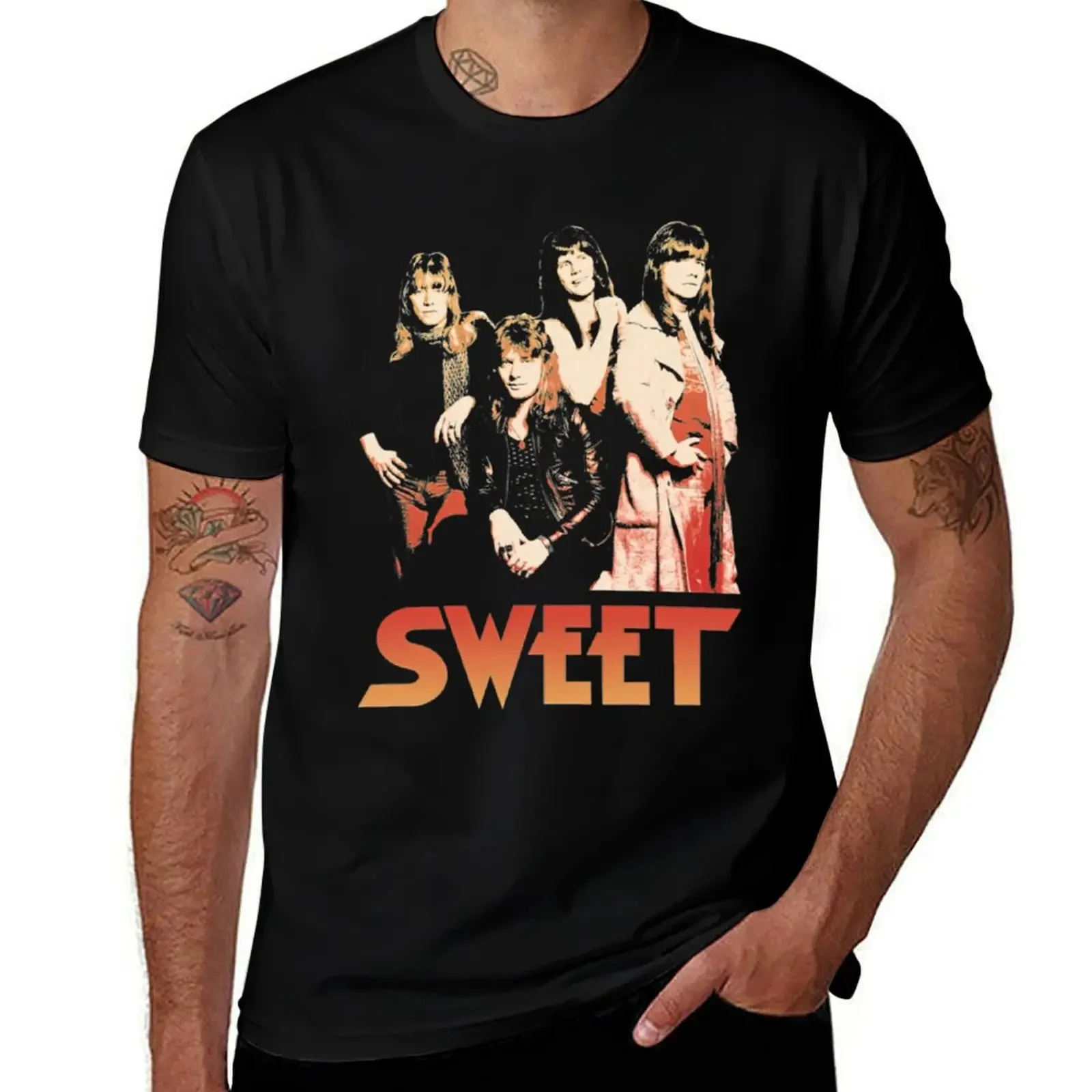 The Sweet Glam Rock T-Shirt anime stuff summer tops blue archive graphic shirts fitted t shirts for men