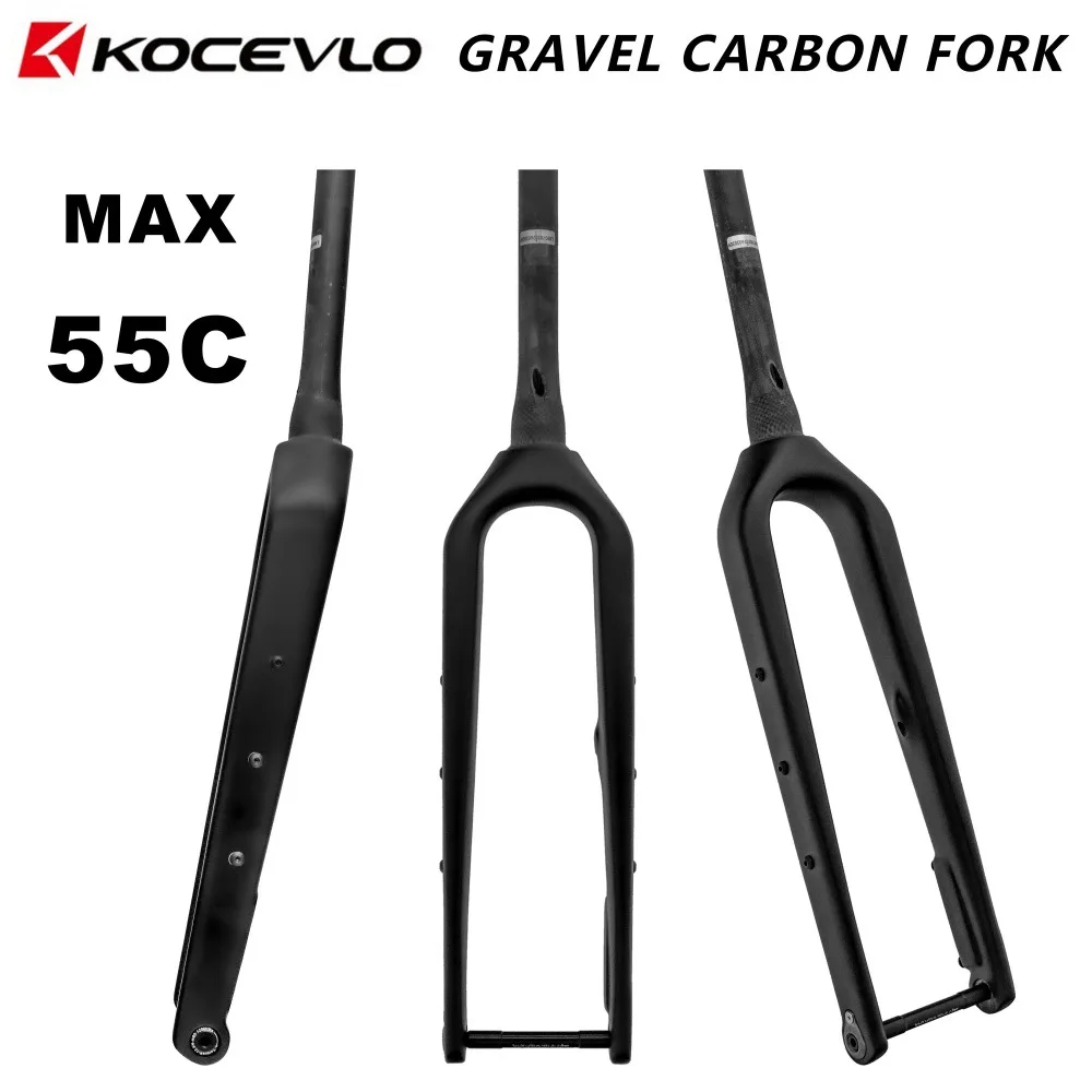KOCEVLO Full Carbon Gravel Bike Fork Internal Routing Thru Axle Rigid Fork for Road Bike Mountain Bike