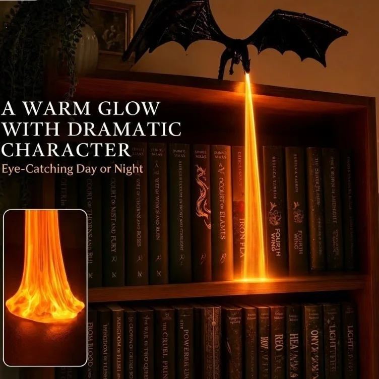 3D Printed Fire Breathing Dragon Lamp LED Decor Dragon Night Light Resin Desktop Ornament Creative Home Bedroom Decoration Gift view 3