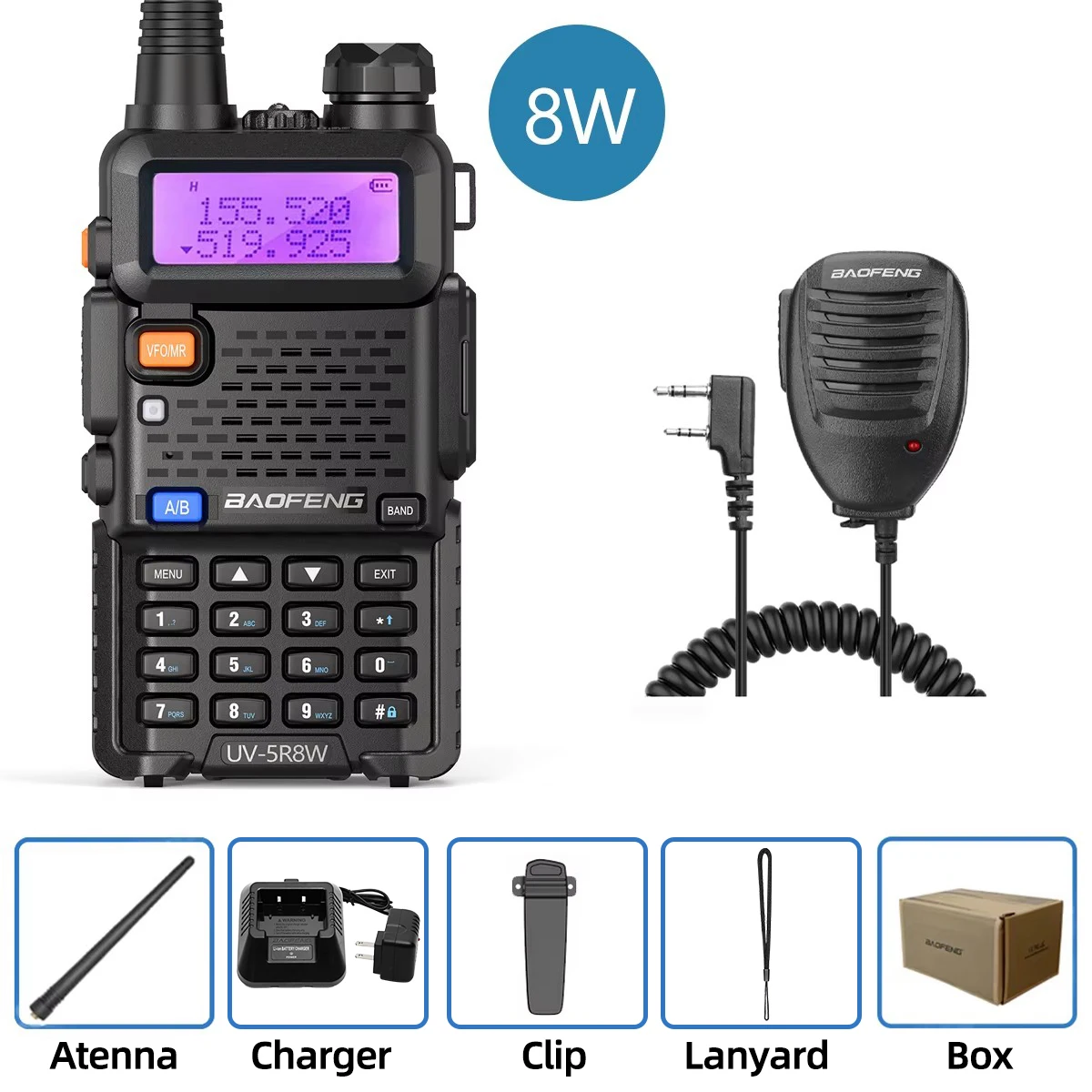 Baofeng Walkie Talkie UV 5R 5W 8W Dual Band Ham Two Way Radio Vhf Uhf FM Radio Handheld Transceiver Jagen 16KM