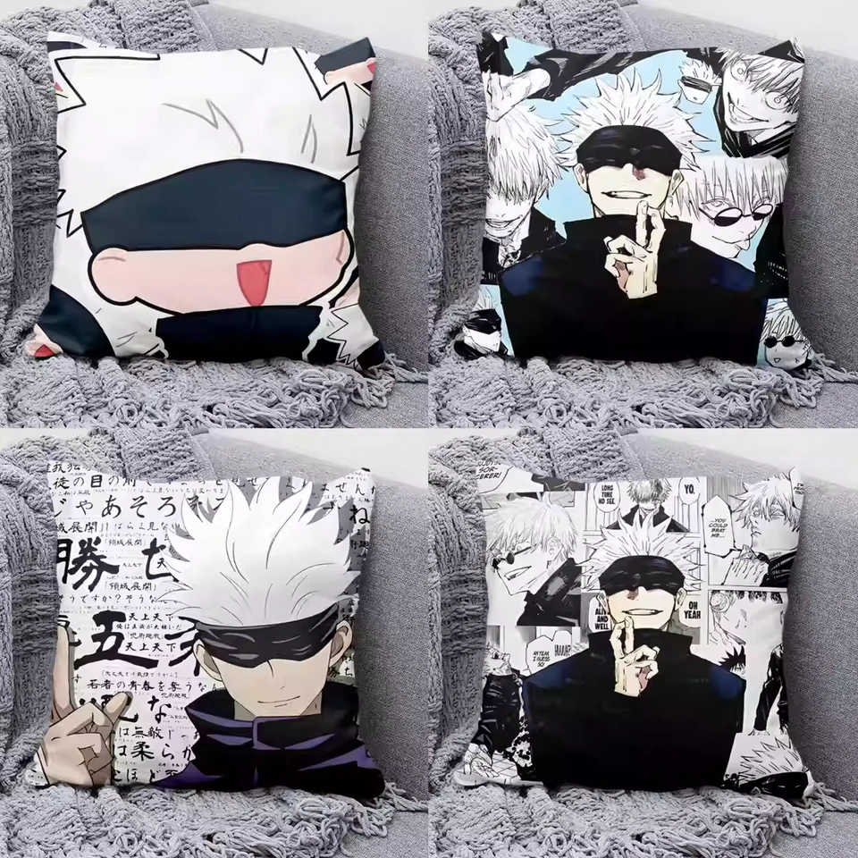 Xinchangda Itadori Yuji/Gojo Satoru coussin en peluche doux 35 x 35 cm Décoration de canapé Cadeau d'anniversaire