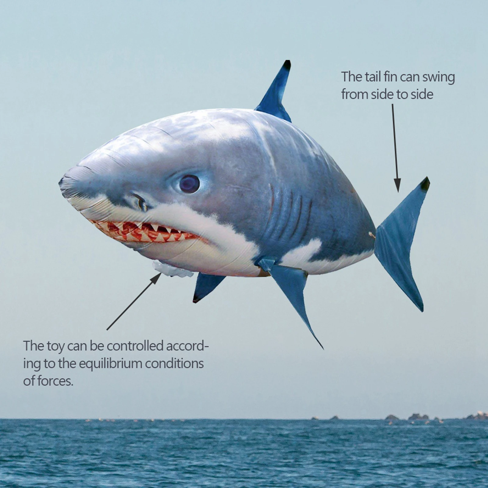 Remote Control Shark Toys Air Swimming RC Animal Infrared Fly Balloons Clown Fish Toy For Children Christmas Gifts Flying