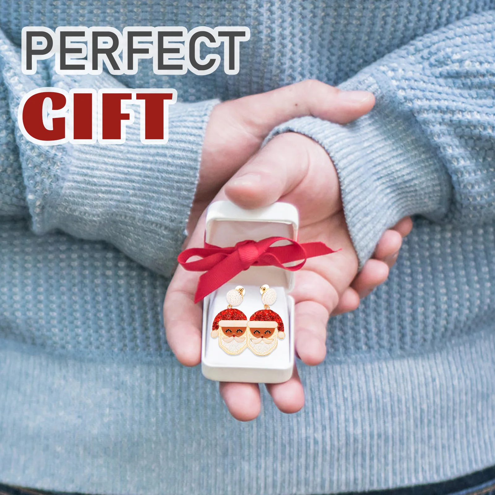 

1Pair Lovely Santa Earrings Christmas Dangle Studs Women Festive Jewelry Gift Christmas Earrings Xmas Ear Dangler