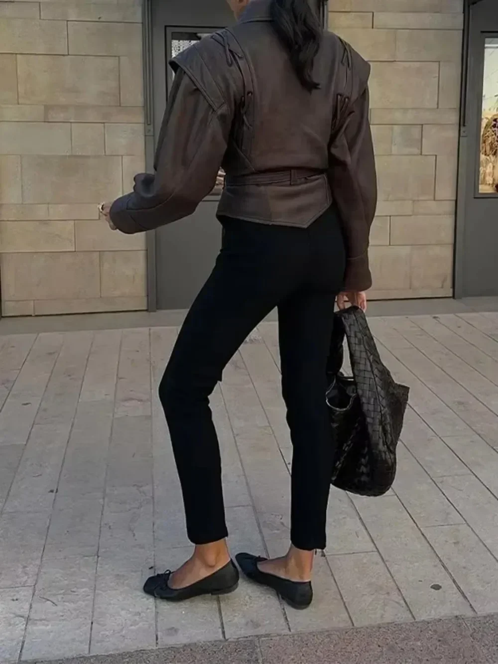 女性用長袖レースアップジャケット,ファックスレザージャケット,カジュアル,用途の広い,ストリート,秋,冬,2022