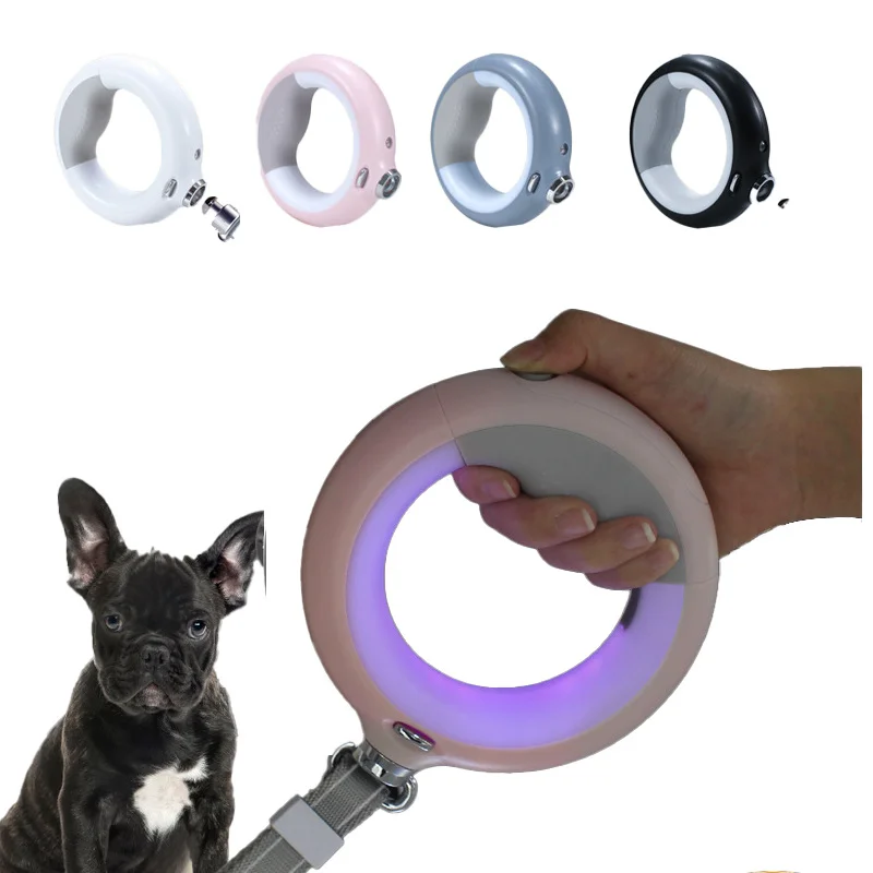 Dog Leash Rechargeable USB Pet Traction Rope Led Flashlight Streamer Lamp Free Your Hand LOOP Handle Nylon Dogs Extension Lead