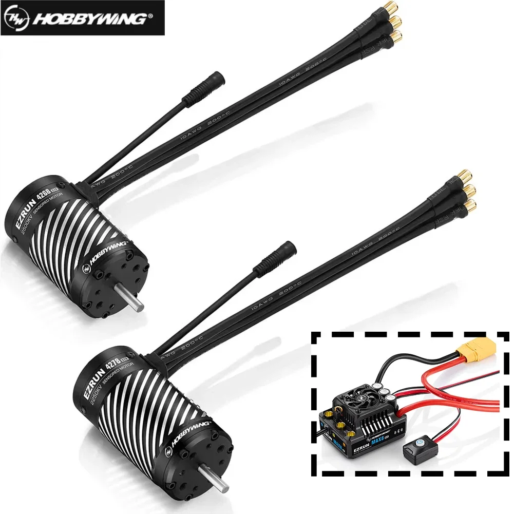 SmCpHOBBYWING EZRUN MAX8 G2S 160A ESC 4268 2500KV 4278 2250KV G2R Sensored Brushless Motor For 1/8 RC Off-road Buggy Monster Tru