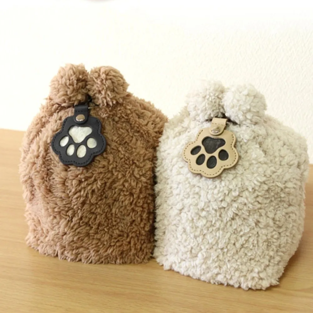 Exquisite Cute Cat Claw Keychain Kitty Puppy Pet Hair Storage Bag Keyring Creative Dogs Paw Pendant Bag Hanging