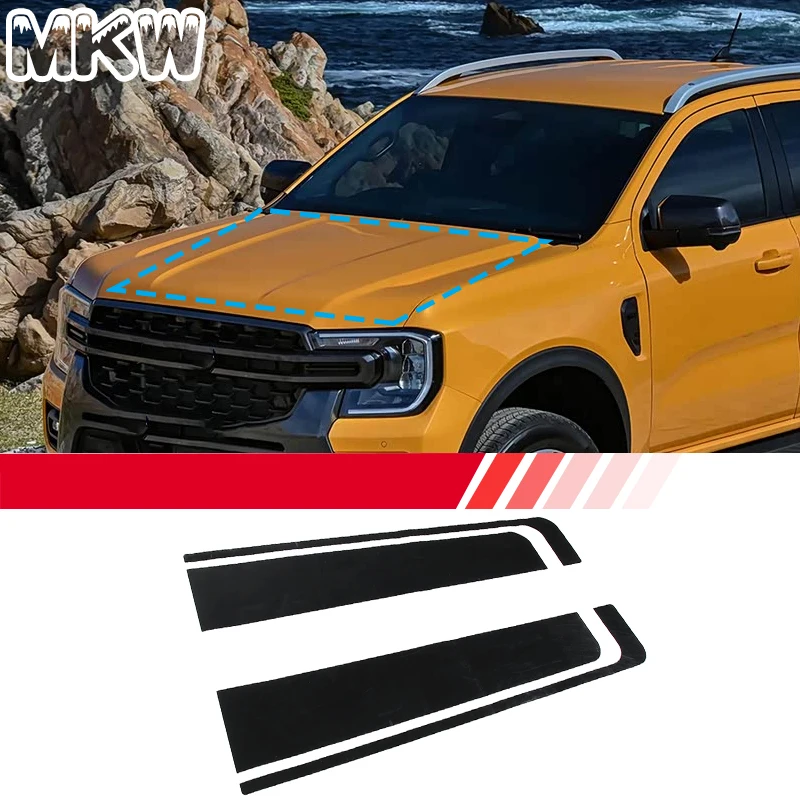 For Ford Ranger 2023-2025 PVC Vinyl  Car Hood Decal Sticker Engine Sticker Trim Car Exterior Accessories