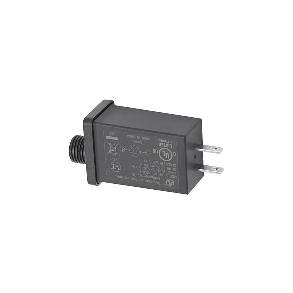 12V 1A Output Class 2 Power Supply Converter IP44 Waterproof Transformer LED Adapter US Plug Replacement Yard Inflatable Adapter