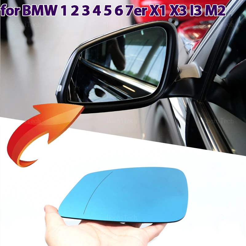 Left&Right Side Blue Heated Wing Mirror Glass  Rearview Mirror for BMW E84 F48 F20 F21 F40 F22 F23 F30 F31 F34 F10 F07 F11