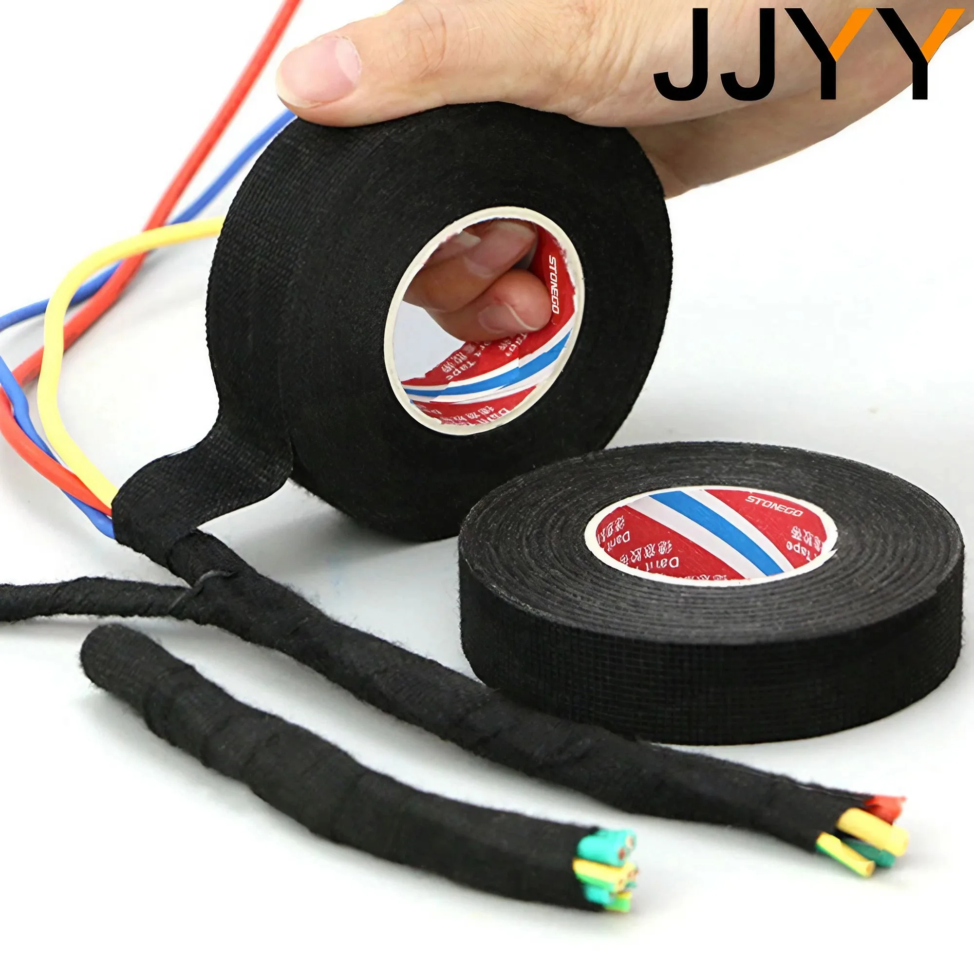 JJYY Width Heat-resistant Adhesive Cloth Fabric Tape for Automotive Cable Tape Harness Wiring Loom Electrical Heat Tape