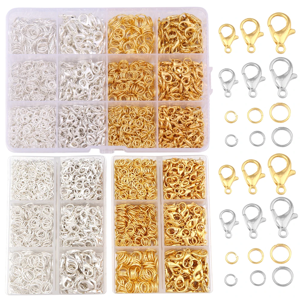 

6/12 девочек, наборы для изготовления ювелирных изделий, застежка-лобстер, открытые кольца для прыжков, коробка для бусин для браслетов ручной работы, ожерелья, фурнитура