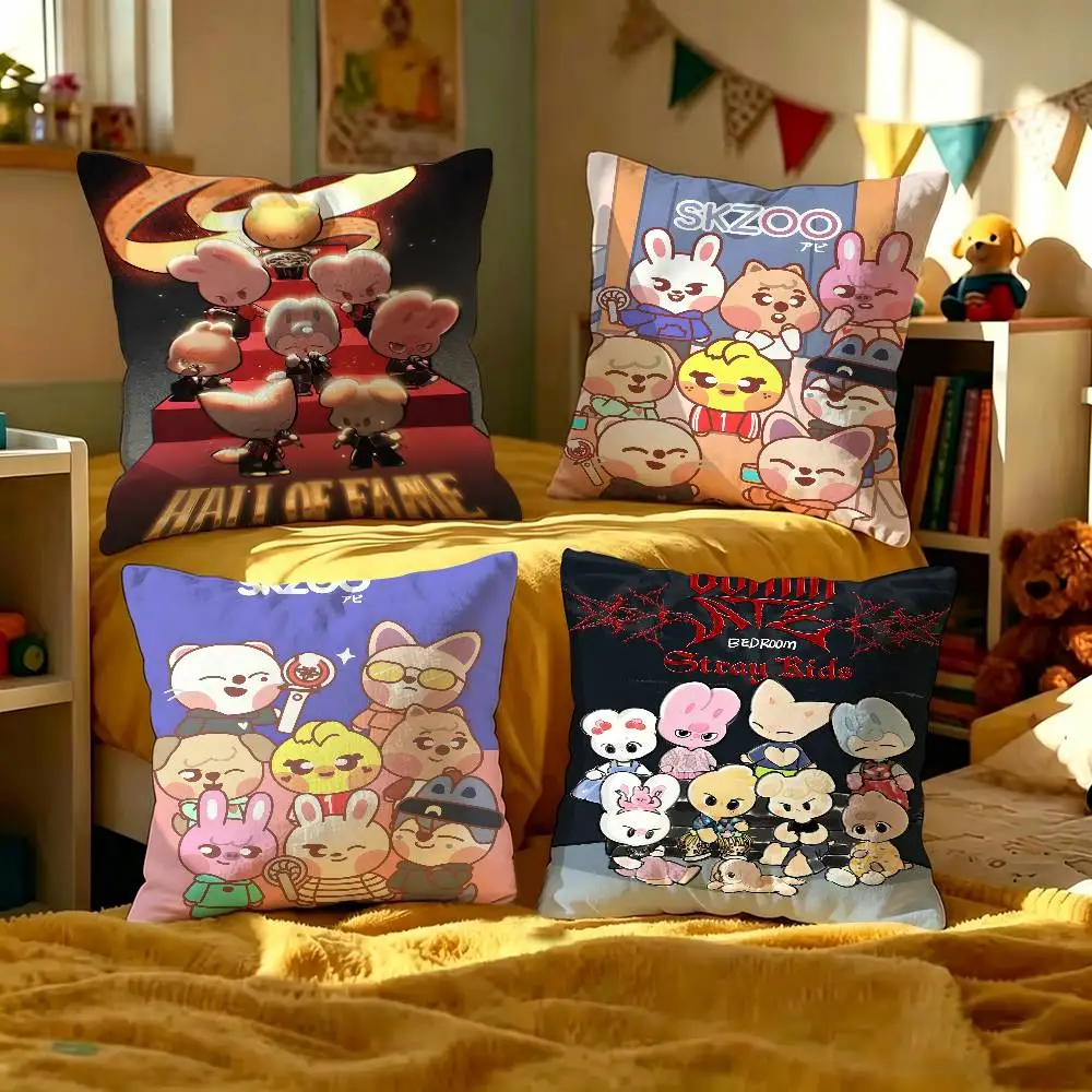 Kpop Stray--kids S-skzoo Vintage Personalized Pillow Dust Cover Bedroom Kids Party Decoration Pillowcase Birthday Children Gift