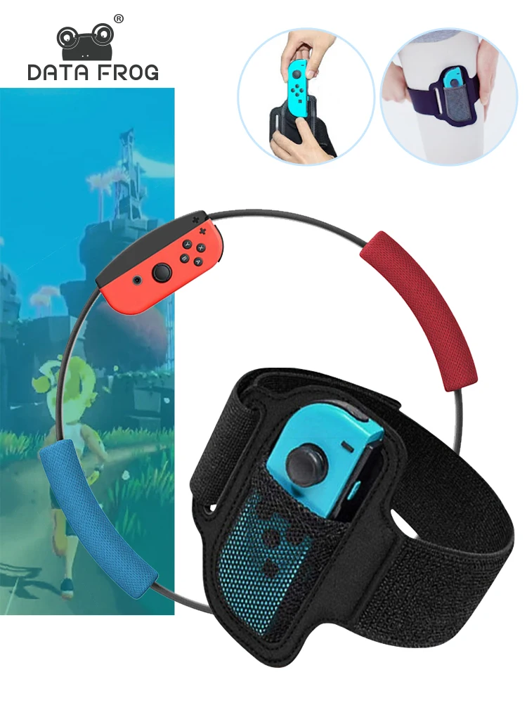 Cinturino per gamba a rana dati compatibile con Nintendo Switch fascia elastica regolabile anello per cinturino sportivo per accessori per