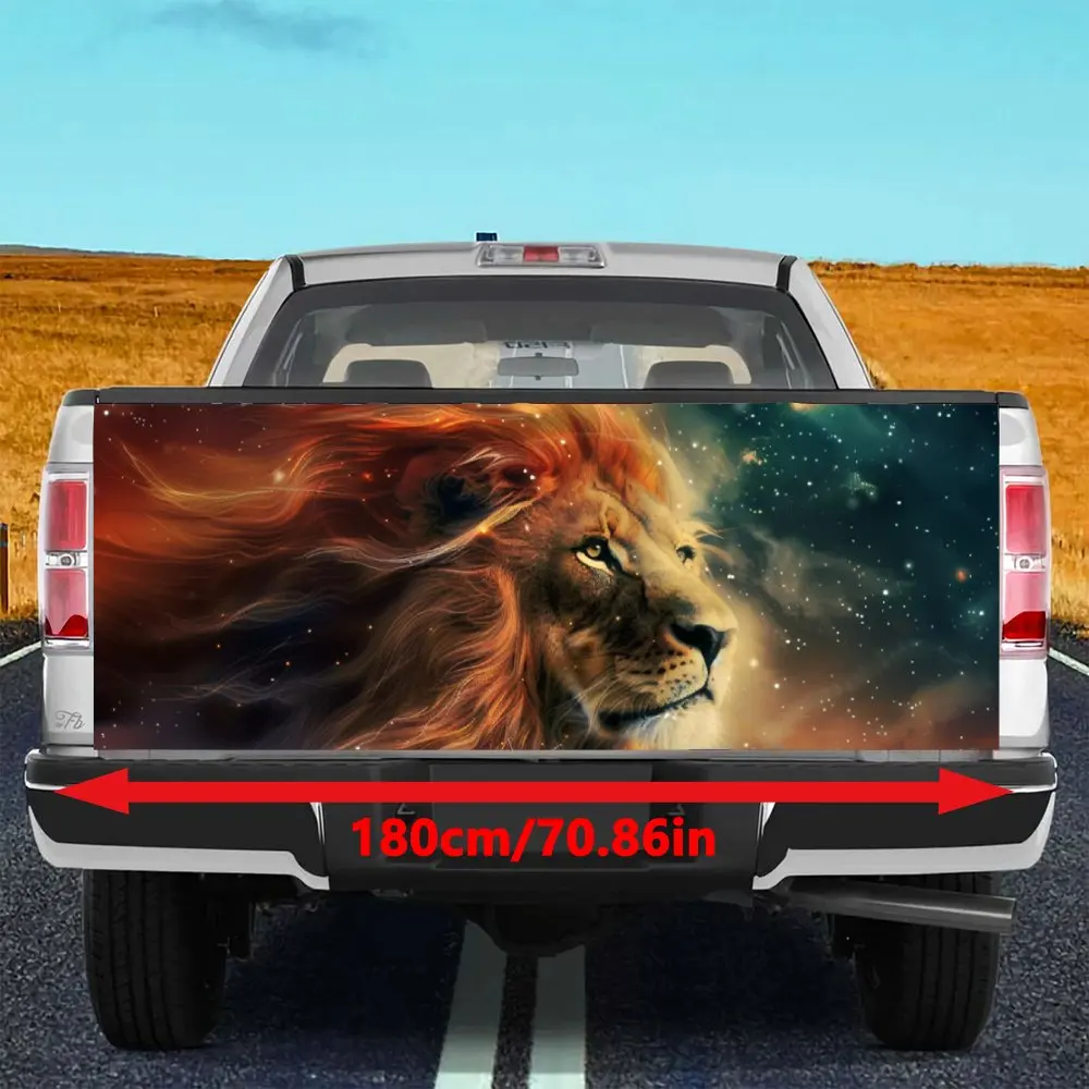 Dreamy Galactic Animal Lion Car Tail Trunk Protect Vinly Decal Auto Accessories DIY Hood Decoration Sticker for Off-road Pickup