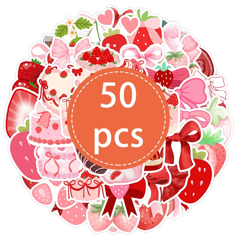 

50 шт. новые мультяшные наклейки с клубникой и граффити, свежие фрукты, клубника, наклейки, сделай сам, детские игрушки, подарок, декоративные для журнала скрапбукинга