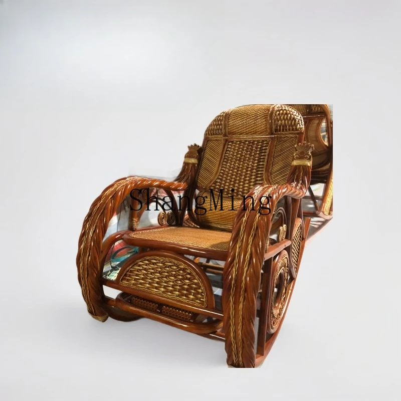 

CL Handmade Natural Rattan Rocking Chair New Rattan Products Rattan Art Rattan Style Original Light Luxury Rattan Weaving