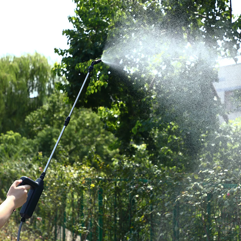 Battery Powered Sprayer Telescoping Wand Powerful Electric Sprayer with 3 Mist Nozzles USB Rechargeable for Lawn Garden Cleaning