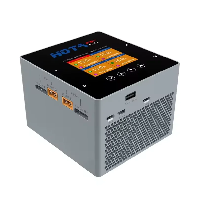 HOTA F6+ Airplane 4-channel Intelligent Balance Charger AC DC Input 1-6S Li-Po Battery 15A 500W