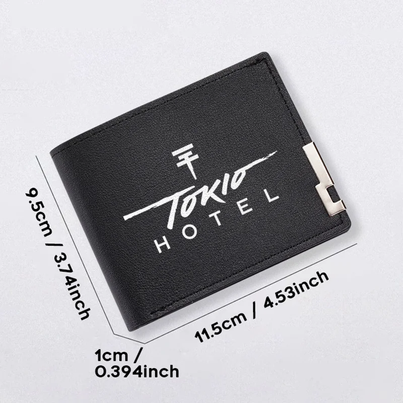 Tokio Hotel Cartera de PU premium para hombre Diseño minimalista Ligero Durable Accesorio de moda para negocios diarios