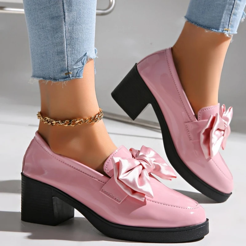 

Модная темпераментная женская обувь, осень 2023, новый стиль, женские туфли на высоком каблуке, простые туфли Мэри Джейн, удобные универсальные женские лоферы