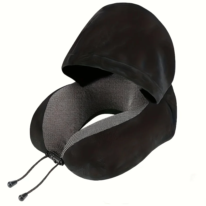 1 U-Shaped Travel Neck Pillow with Hat - Multiple Color Options, Travel Pillow, Easy to Carry, Soft and Comfortable, for Nap Time, Suitable for Airplanes, Cars, Short Naps, and Long Trips