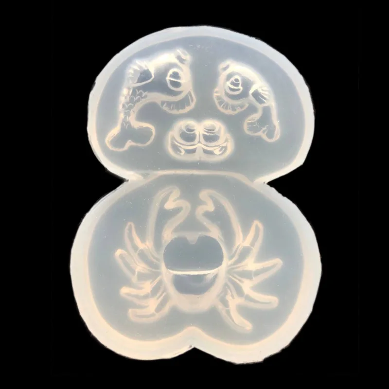 Mirror Epoxy Mold New Dolphin Crab Animal Handmade Crystal Glue DIY Material Package Pendant Silicon Mould 16572