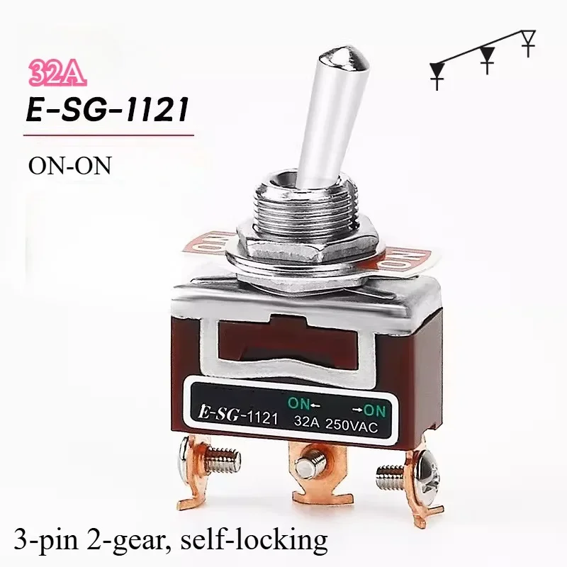 Toggle Switch 1021T/402T/1221T Welding Straight Leg Rocker Lever 1322T/1321/6 Foot 3 Gear 2 Gear Power Toggle Switch 32A 250V AC