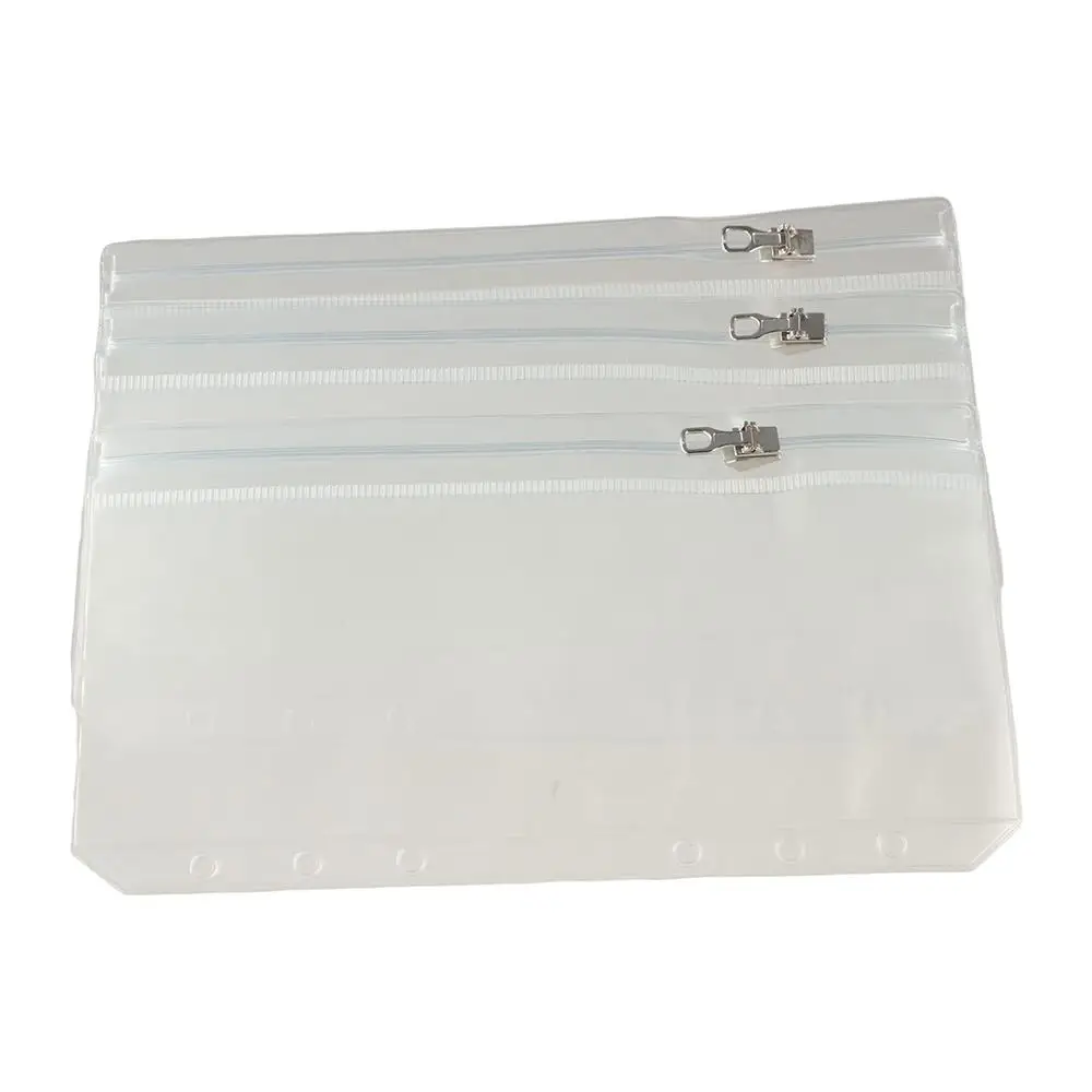 5pcs Document Organiser A5 A6 Clear PVC Pockets Paper Organizer File Organizer Binder Cash Envelopes Transparent Waterproof