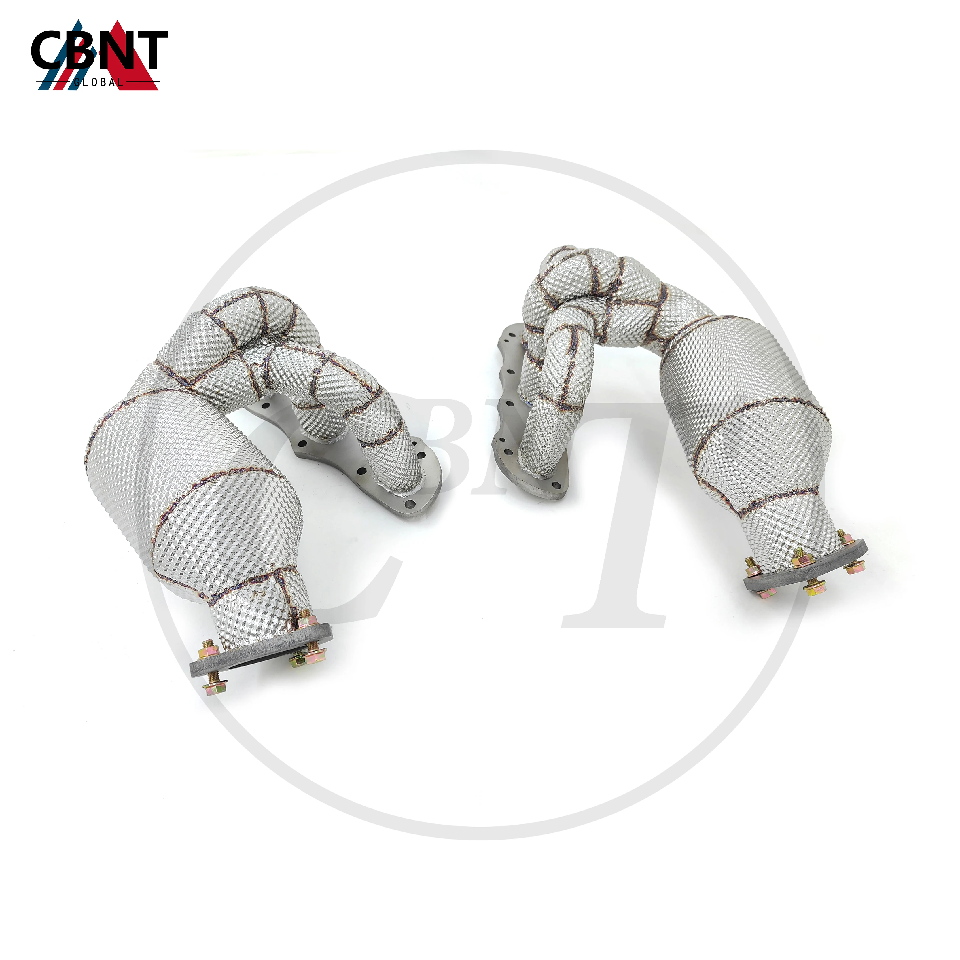 CBNT Exhaust Manifold  Headers for Porsche Boxster Cayman 987 987.1 987.2 2005-2012 SS304 Tuning Exhaust-pipe with Heat Shield