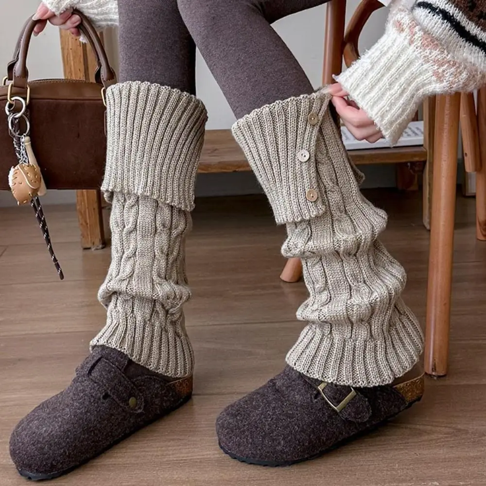 Jk Harajuku Children's Leg Warmers Solid Color Sweet Lolita Knitted Socks Casual Kawaii Knitted Foot Cover Autumn