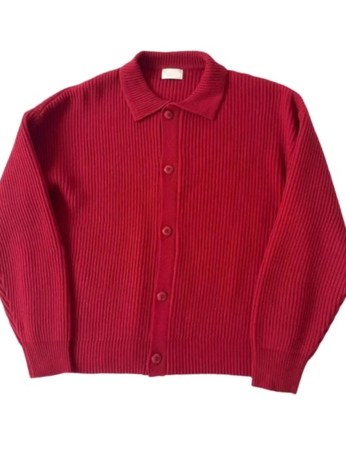 

Red Knitted Open Cardigan Men's Autumn Winter Faion Outerwear Long Sve Turn-down Collar Youthful Vitali Sle Urban Fa...
