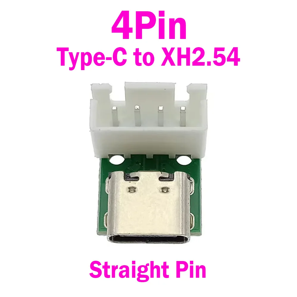 2Pin 4Pin Power Adapter Board Data Cable Test Board Straight Pin Elbow Pin PCB Connector TYPE-C To MX1.25 PH2.0 XH2.54 Pitch