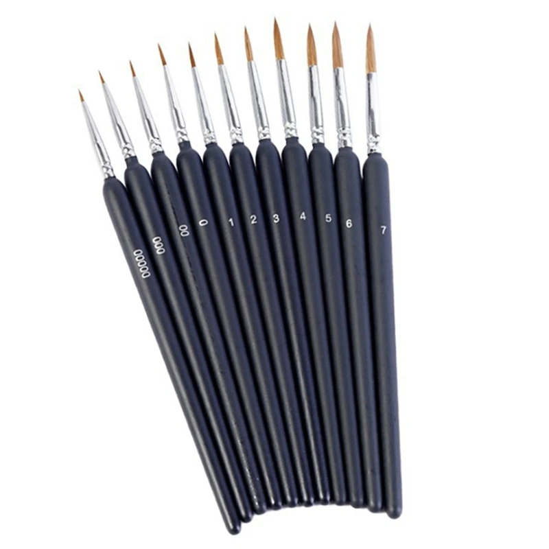 

11Pcs Detail Paint Brushes Set Miniature Brushes For Fine Detailing & Art Painting