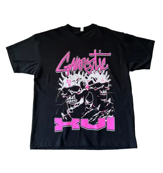 

Harajuku punk skull pink graphic t shirts print gothic casual streetwear y2k tops goth vintage oversized graphic tee men clothes