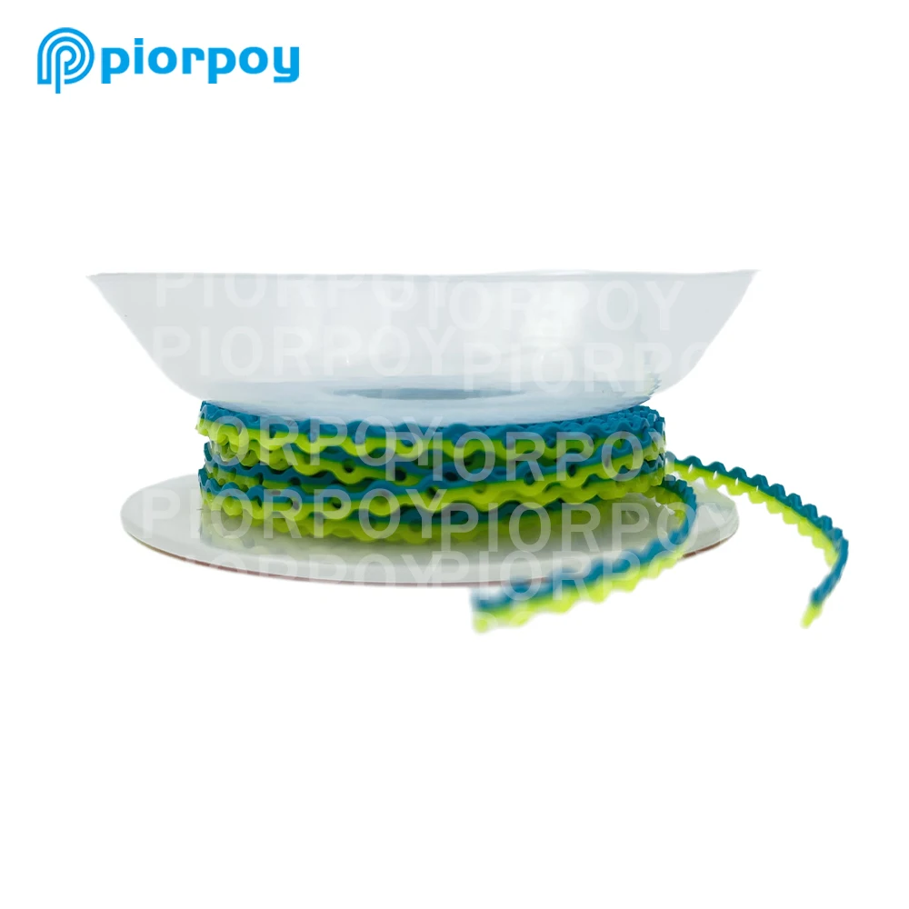 PIORPOY-Dental Orthodontic Elastic Rubber Power Chain, bandas contínuas para chaves de dentes, longos e curtos, 4.5m por rolo