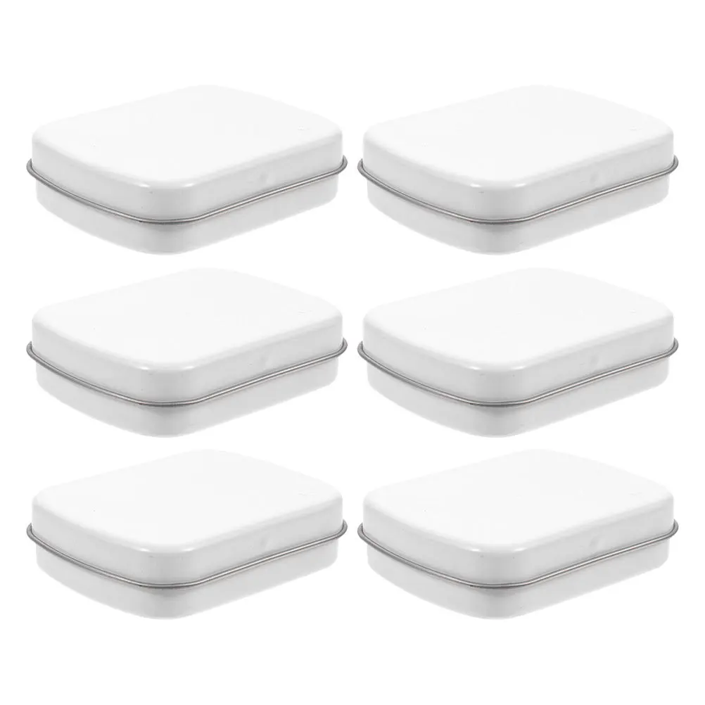 

6 шт. компактная жестяная коробка портативное хранилище для ювелирных изделий, аксессуаров, принадлежностей для дизайна ногтей, конфет, путешествий, домашнего офиса, набор чехлов для организации