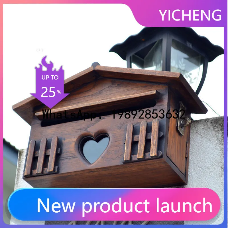 

Креативный деревянный почтовый ящик Zz Villa из массива дерева, уличный, водонепроницаемый, для предложений, счетов за воду и электричество.