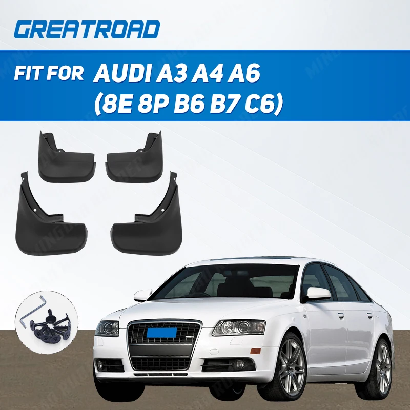 Car Mud Flaps For Audi A3 A4 A6 (8E 8P B6 B7 C6) Mudflaps Splash Guards Mud Flap Mudguards Fender Car Accessories