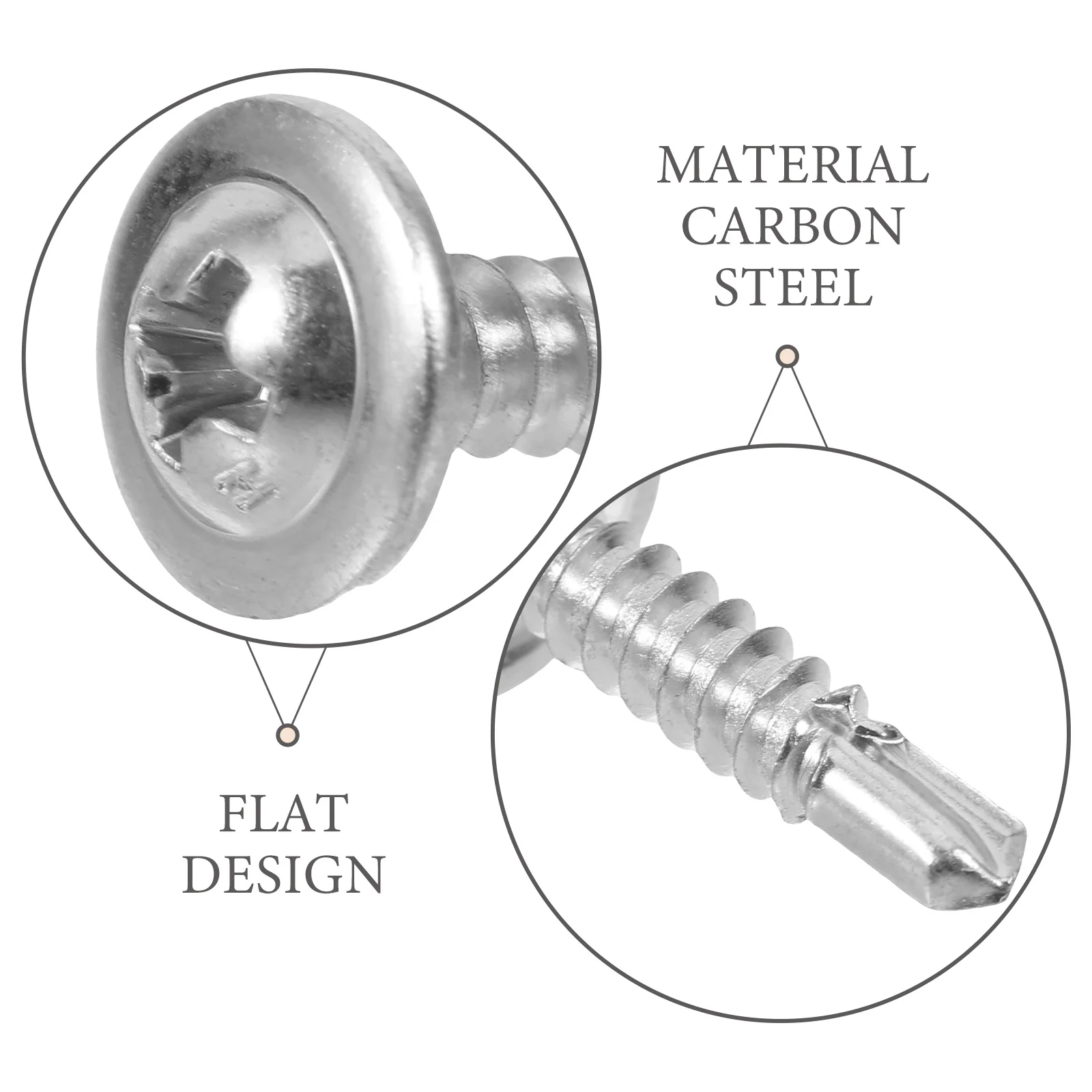 

100pcs Self Drilling Tapping Screws 4 2x19mm Carbon Steel Flat Head Wall Plate Nails Small Screw Replacement