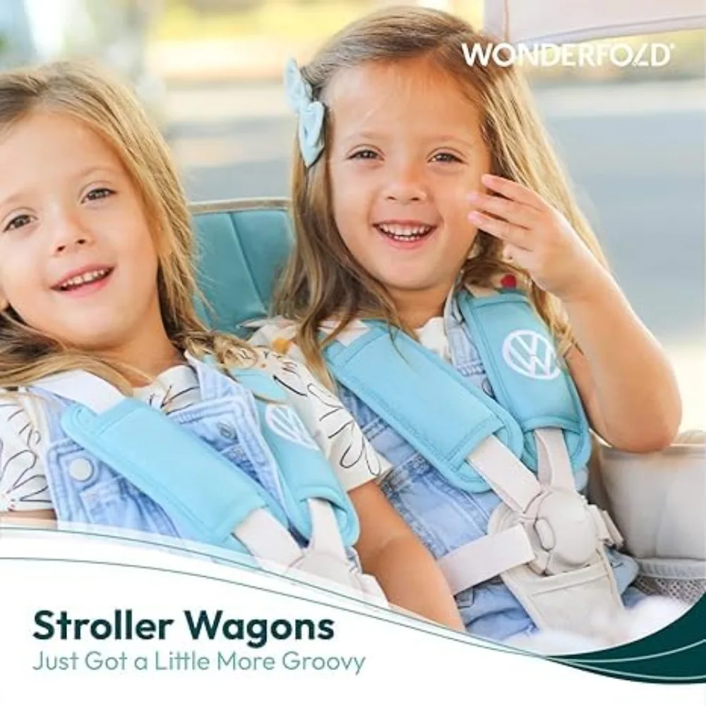 Stroller Wagon (4 Seater) - Collapsible Wagon Stroller with Bumper, Functioning Headlights, and All-Terrain XL