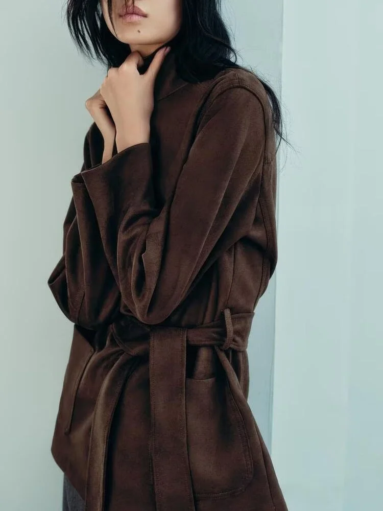 Faionable Long Sve Ecopelle Jaet Donna Nuovo Autunno 2025 Capispalla versatile Ele Costume di scena Tradizionale Hanfu