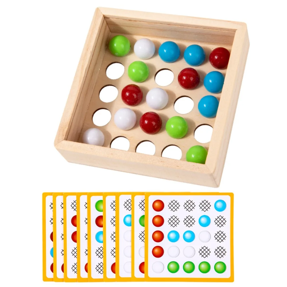 

Wooden Montessori Clip Beads Toy Rolling Bead Logical Thinking Bead Color Matching Game Learning Puzzle Color Sorting Game