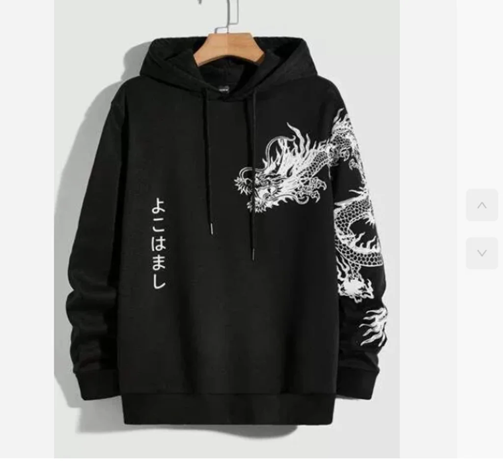 Kpop Youth friend USA Season of Dragon printe Skeleton Pullover Hooded Top Coat Women Man Reflective BLACK Y2k Hoodie
