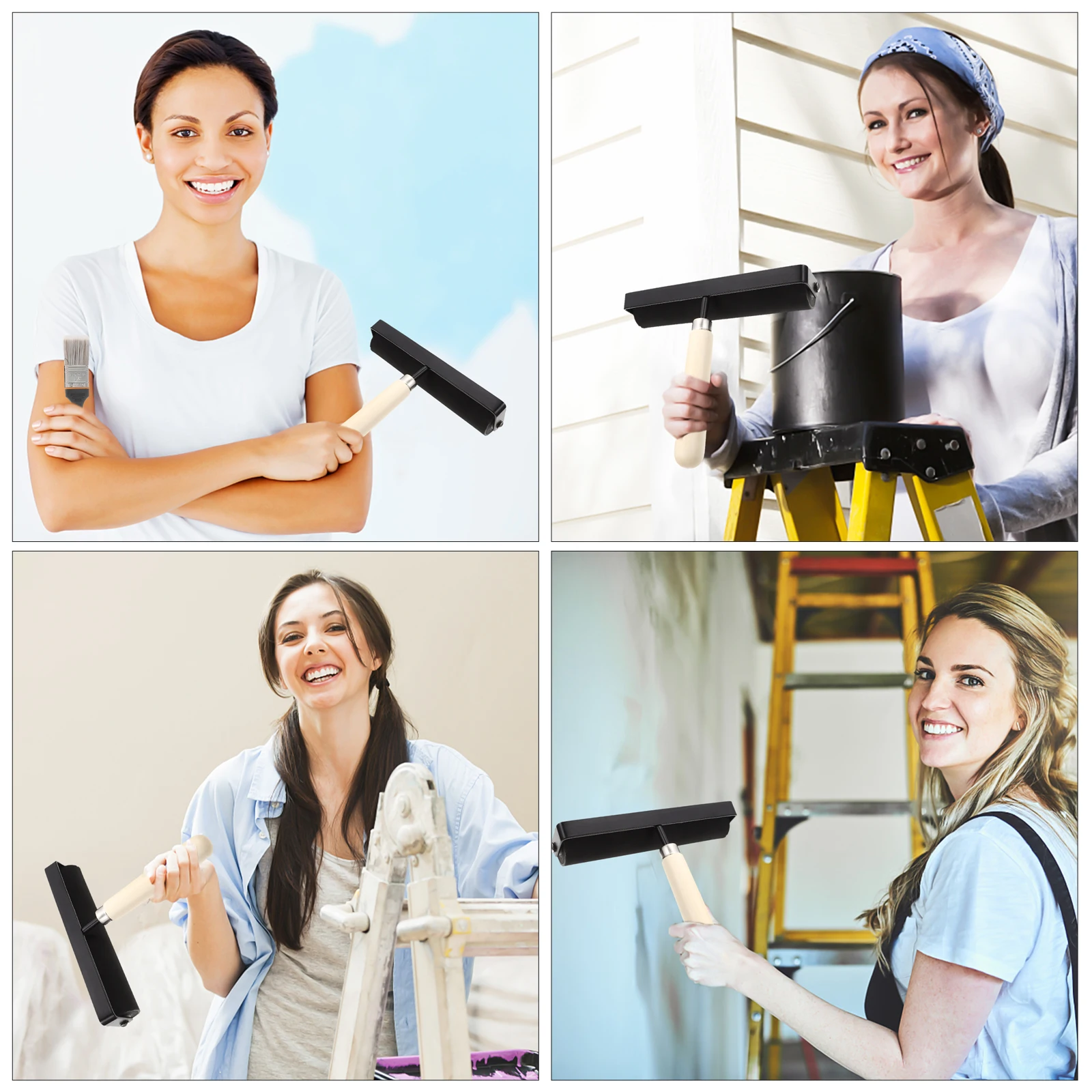 

Ink Roller Print Tool Small Rubber Wood Aluminum for Crafting Stamping Paint Printing Diamond Drawing Roller Art Printmaking