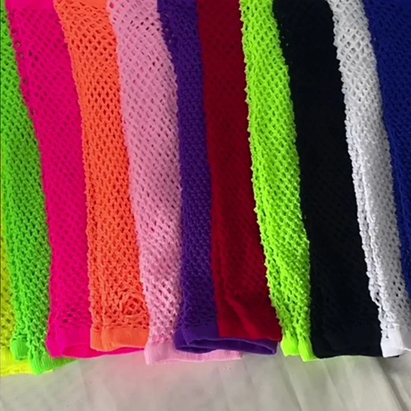 สตรียาว Fishnet สุทธิถุงมือ Fingerless ตาข่ายถุงมือ Punk Rock แฟนซี Night Club Party แขนอุ่นถุงมือถุงมือเซ็กซี่