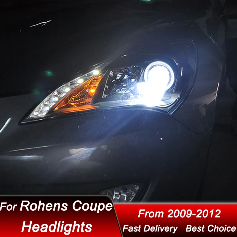 

Pop Car Headlights For Hyundai Rohens Coupe 09-12 New Style Full LED Auto Head Lamp Assembly Upgrade Projector Lens Accessories