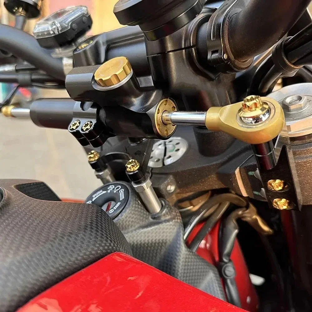 New black and red aluminum alloy steering damper stabilizer mount support kit for Ducati Hypermotard 950 SP HYPERMOTARD 950