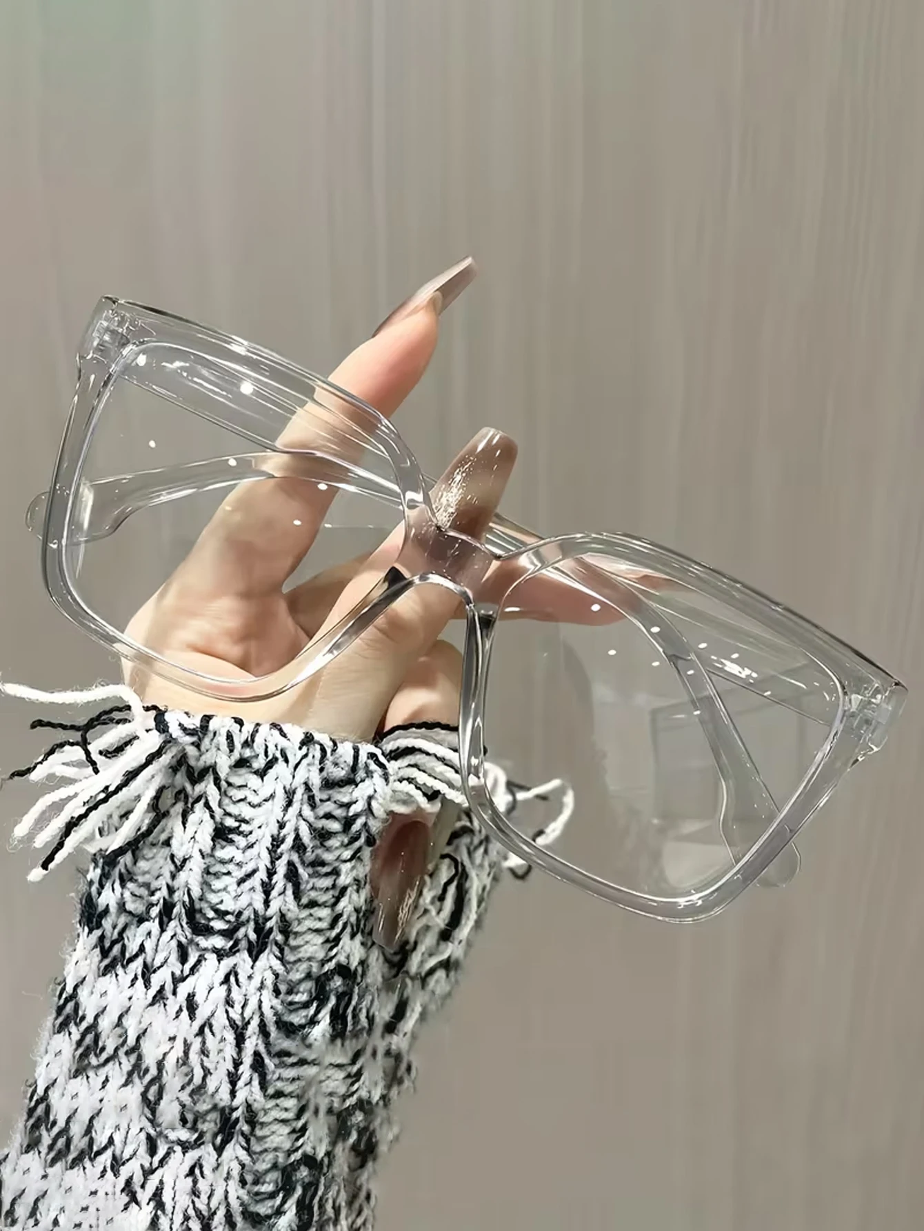 1 Stück/2 Stück/3 Stück/4 Stück elegante, einfache und stilvolle geometrische Brille mit transparenten Gläsern, geeignet für das tägliche Lesen im Büro – Detail 21